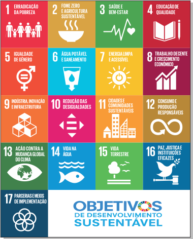 Objetivos de Desenvolvimento Sustentável da ONU até o ano de 2030. Agenda 2030 ODS-ONU.